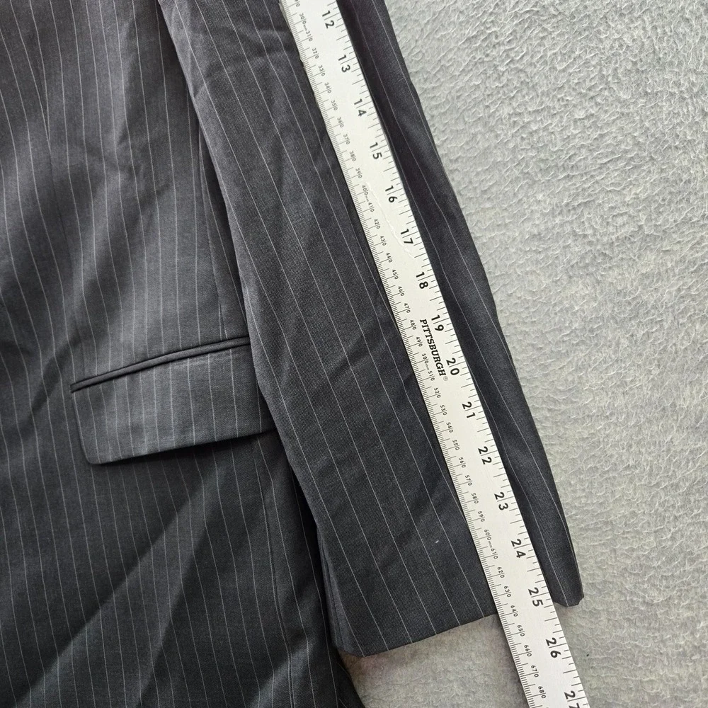 Ralph Ralph Lauren‎ Men Jacket 44 Gray Striped Blazer 2 Button Wool